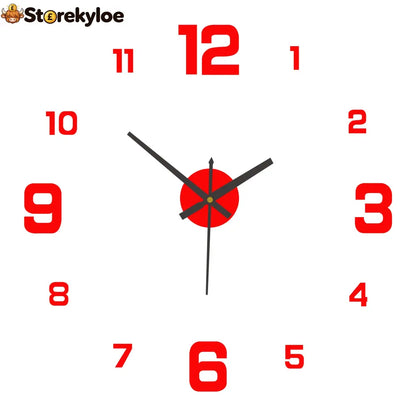 🥳2026 HOT SALE🥳⏰3D DIY Luminous Acrylic Wall Clock Set - Red / 60-90cm 3D - Houseware & Kitchen