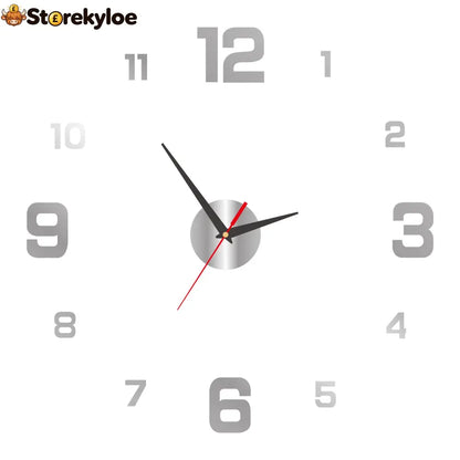 🥳2026 HOT SALE🥳⏰3D DIY Luminous Acrylic Wall Clock Set - Silver / 40cm - Houseware & Kitchen