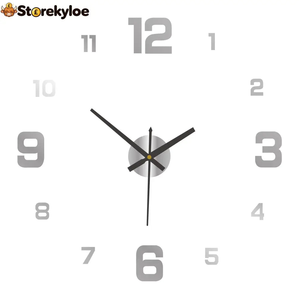 🥳2026 HOT SALE🥳⏰3D DIY Luminous Acrylic Wall Clock Set - Silver / 60-90cm 3D - Houseware & Kitchen