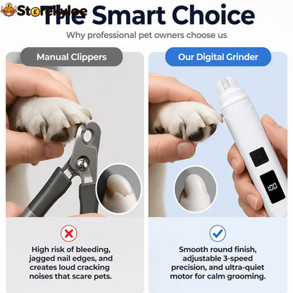 🥳2026 HOT SALE🥳💞50K+ SOLD!🐶💨 50% OFF! Electric Pet Nail Grinder – Whisper‑quiet, 3‑step gentle grinding. LED power display & USB‑C rechargeable – stress‑free grooming for dogs & cats! 🛡️✨