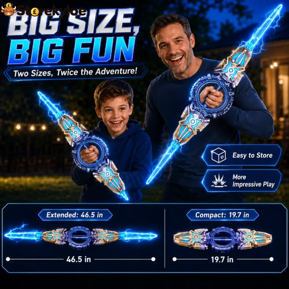 🥳2026 HOT SALE🥳💞50K+ SOLD! ⚔️✨ 50% OFF! Rechargeable Double-Blade Light Up Sword – 360° spin extendable 24 light modes