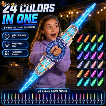 🥳2026 HOT SALE🥳💞50K+ SOLD! ⚔️✨ 50% OFF! Rechargeable Double-Blade Light Up Sword – 360° spin extendable 24 light modes
