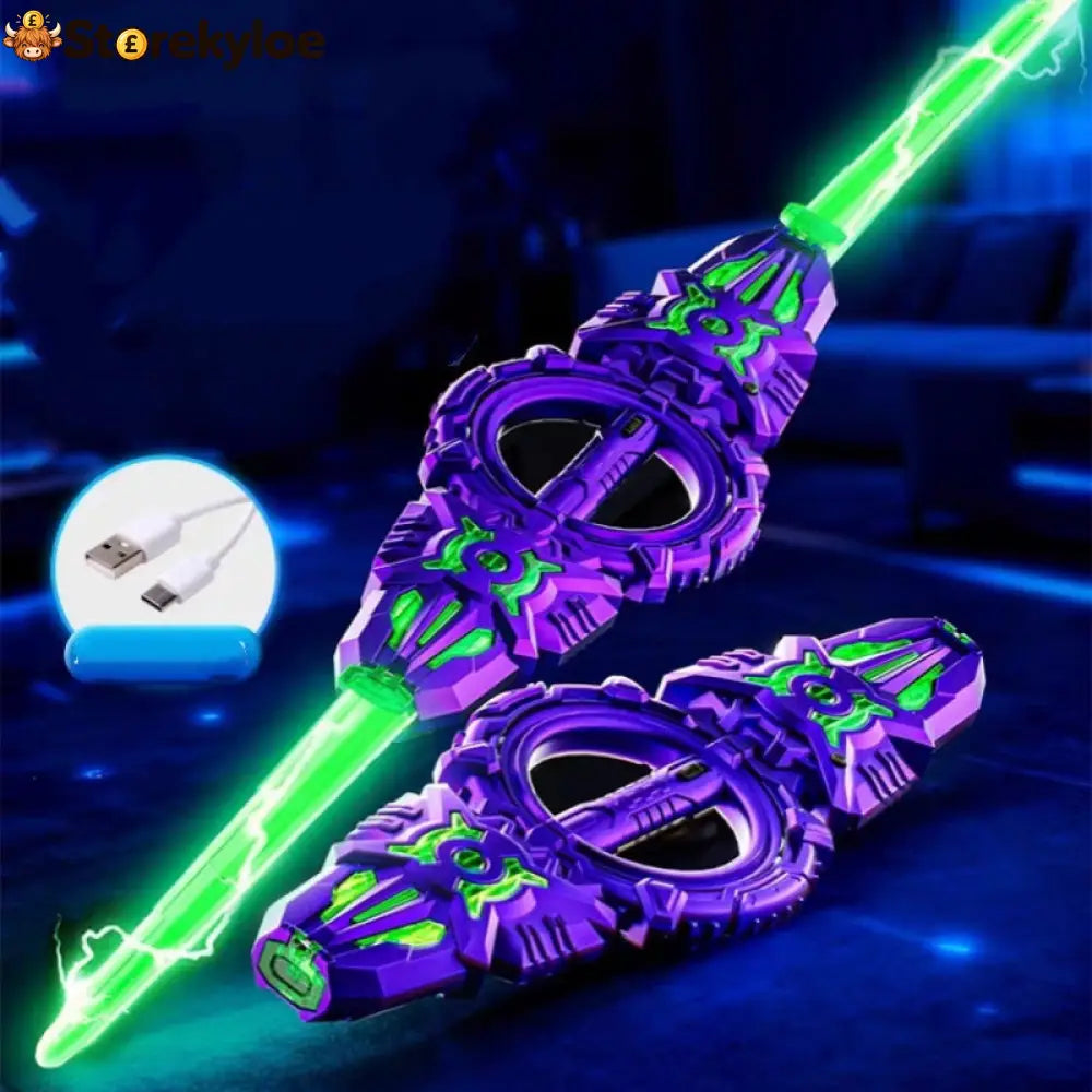 🥳2026 HOT SALE🥳💞50K+ SOLD! ⚔️✨ 50% OFF! Rechargeable Double-Blade Light Up Sword – 360° spin extendable 24 light modes