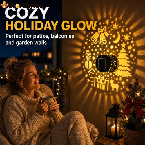 🥳2026 HOT SALE🥳💞50K+ SOLD! 🎄❄️ 50% OFF! Solar Outdoor Decorative Wall Projection Light – IP65 weatherproof auto on/off.
