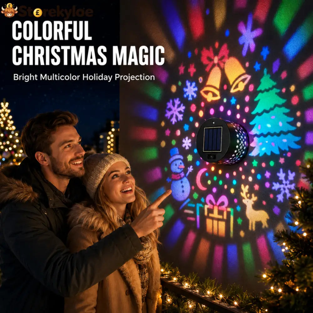 🥳2026 HOT SALE🥳💞50K+ SOLD! 🎄❄️ 50% OFF! Solar Outdoor Decorative Wall Projection Light – IP65 weatherproof auto on/off.