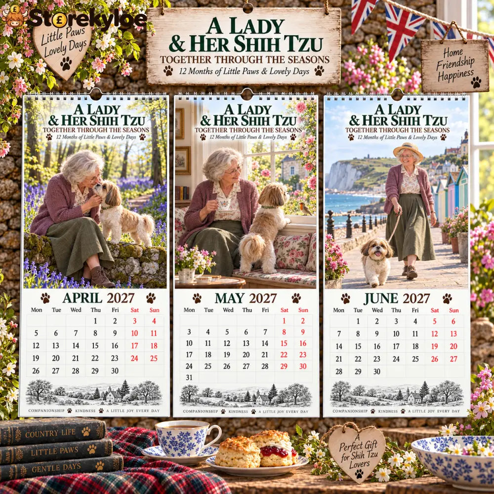 ✨🐾2027 A Lady & Her Shih Tzu Wall Calendar🐶🌷