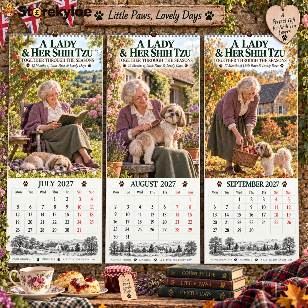 ✨🐾2027 A Lady & Her Shih Tzu Wall Calendar🐶🌷