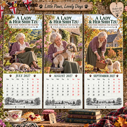 ✨🐾2027 A Lady & Her Shih Tzu Wall Calendar🐶🌷