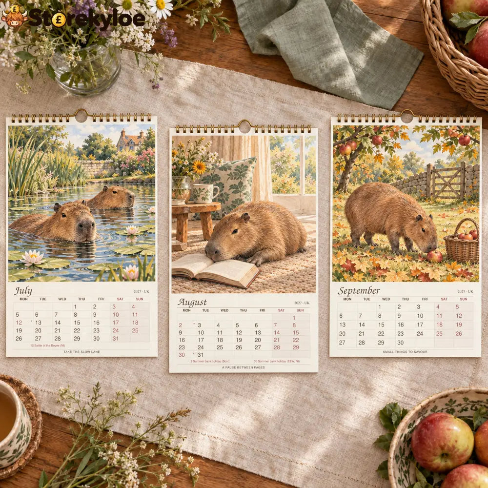 🎁2027 A Little Less Hurry Capybara Calendar｜A4 Hanging Calendar