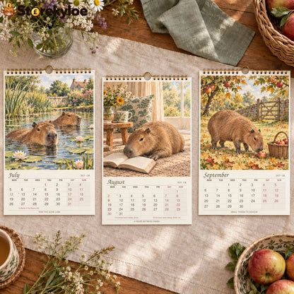 🎁2027 A Little Less Hurry Capybara Calendar｜A4 Hanging Calendar