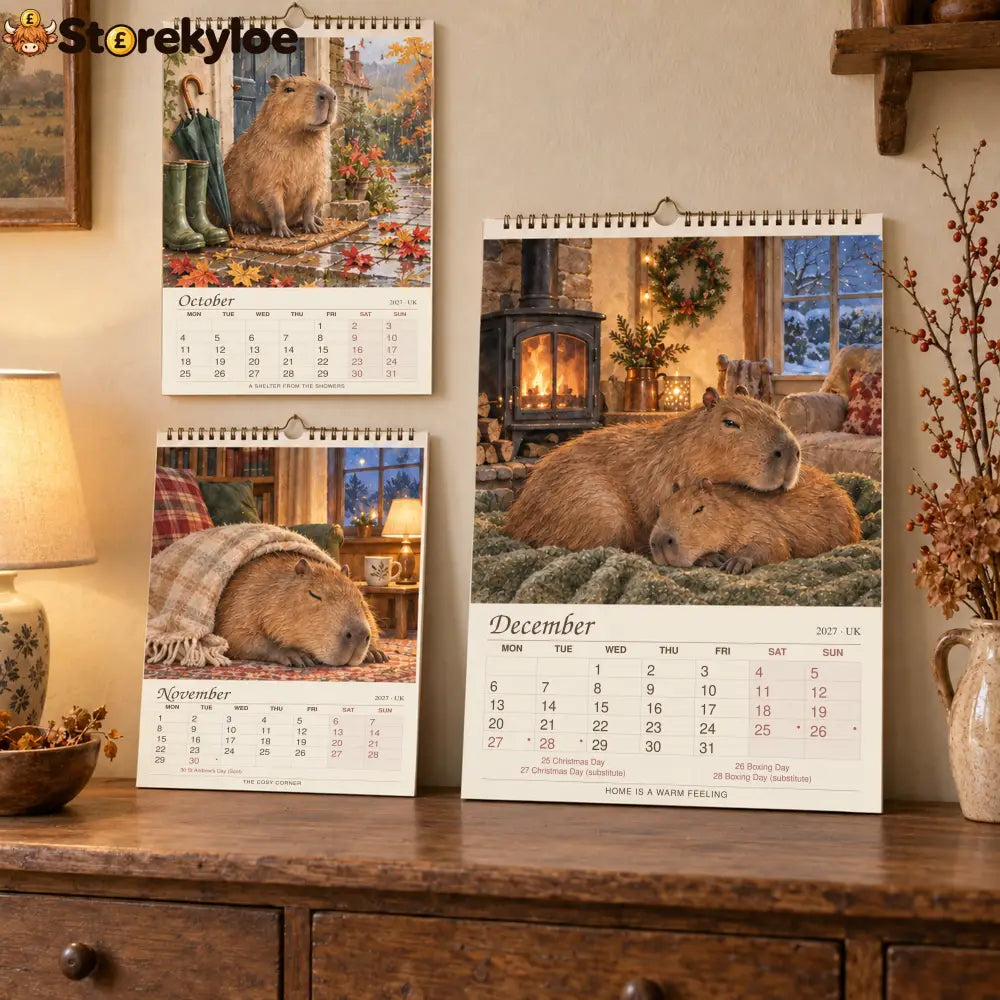 🎁2027 A Little Less Hurry Capybara Calendar｜A4 Hanging Calendar