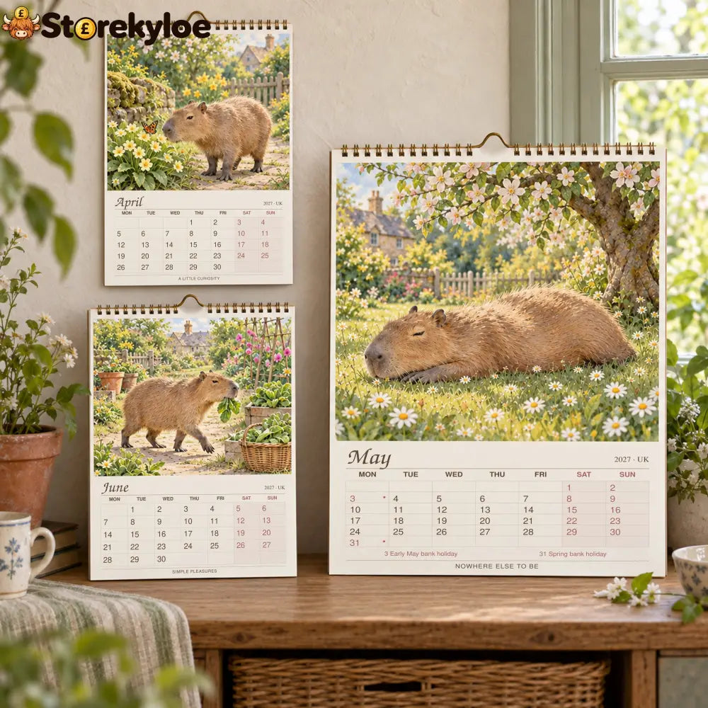🎁2027 A Little Less Hurry Capybara Calendar｜A4 Hanging Calendar