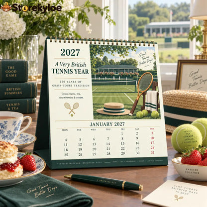 2027 A Very British Tennis Year A4 Hanging Calendar