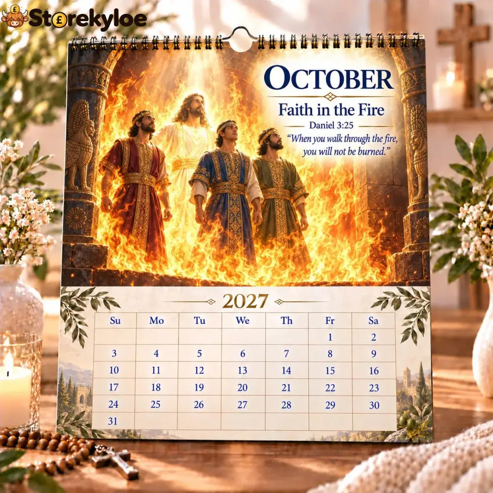 ✝️ 2027 Bible Verses for Strength Wall Calendar | 12 Months of Scripture-Inspired Themes Biblical Artwork & Daily Faith