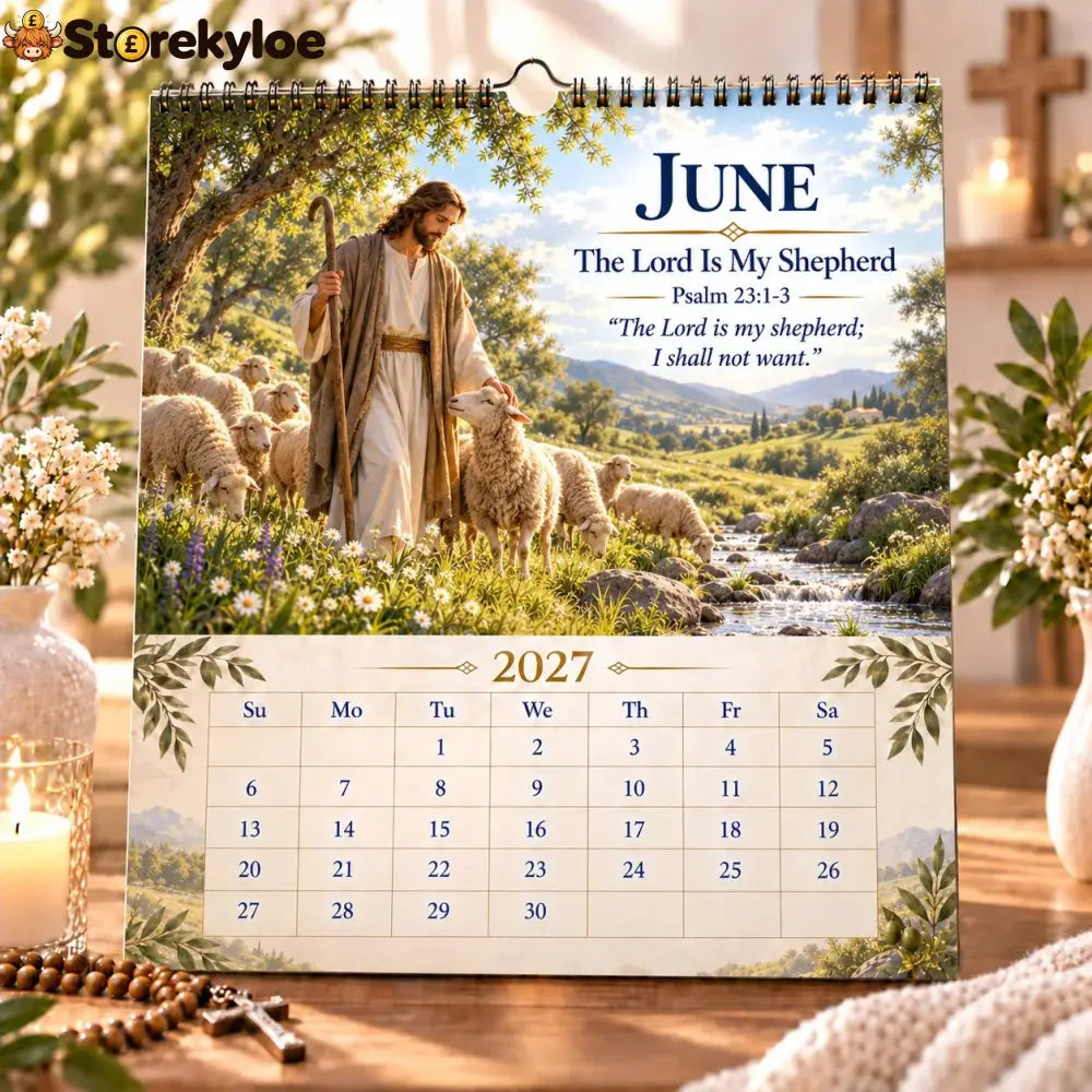 ✝️ 2027 Bible Verses for Strength Wall Calendar | 12 Months of Scripture-Inspired Themes Biblical Artwork & Daily Faith