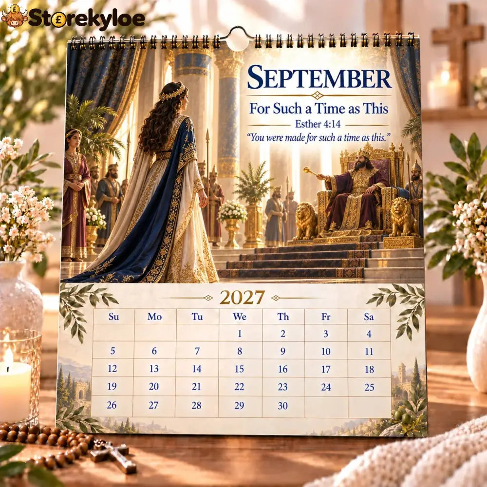 ✝️ 2027 Bible Verses for Strength Wall Calendar | 12 Months of Scripture-Inspired Themes Biblical Artwork & Daily Faith