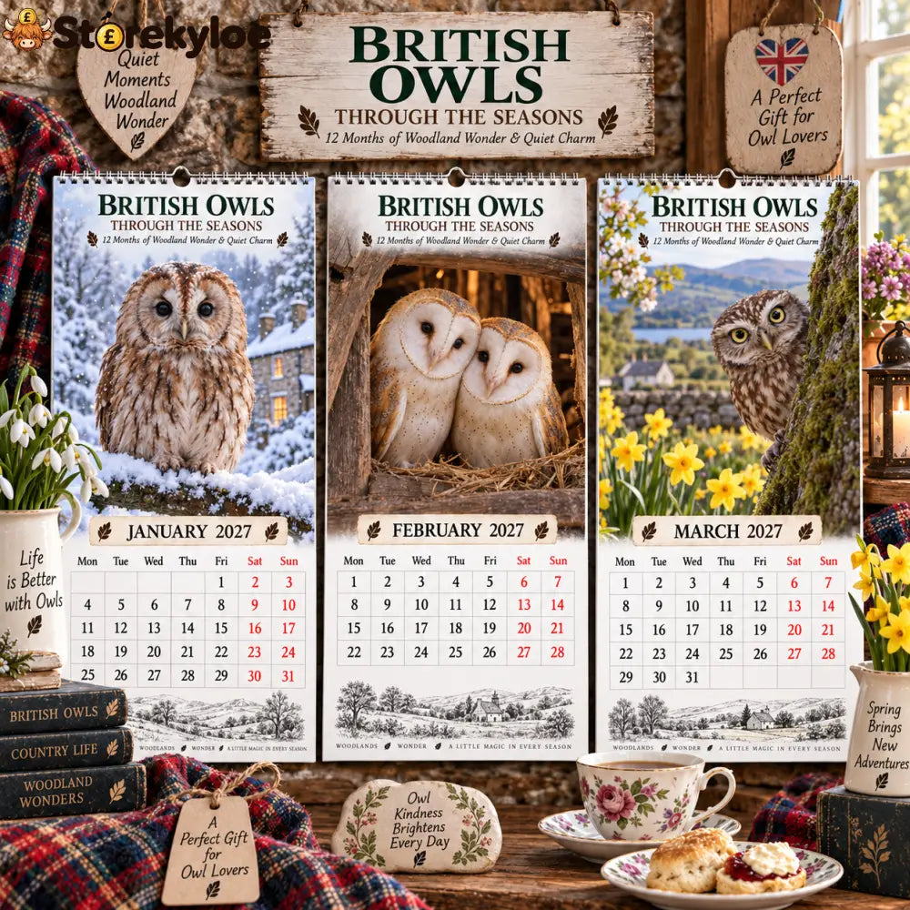 ✨🍂2027 British Owls Through The Seasons Calendar🦉