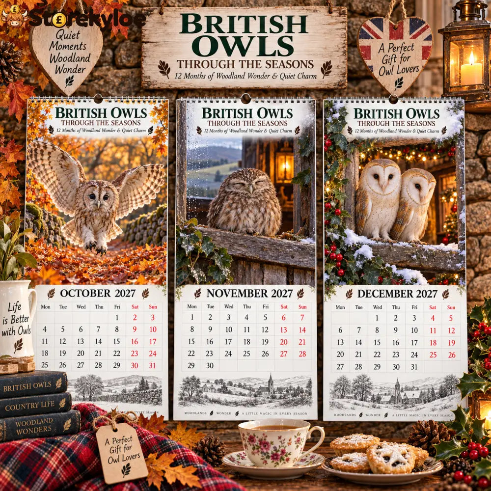 ✨🍂2027 British Owls Through The Seasons Calendar🦉