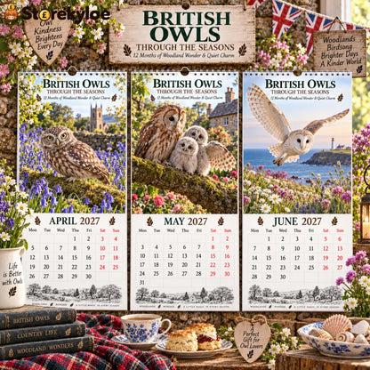 ✨🍂2027 British Owls Through The Seasons Calendar🦉