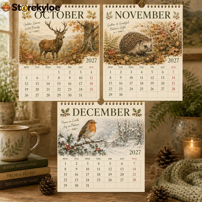 2027 British Woodland Calendar｜A4 Hanging Calendar