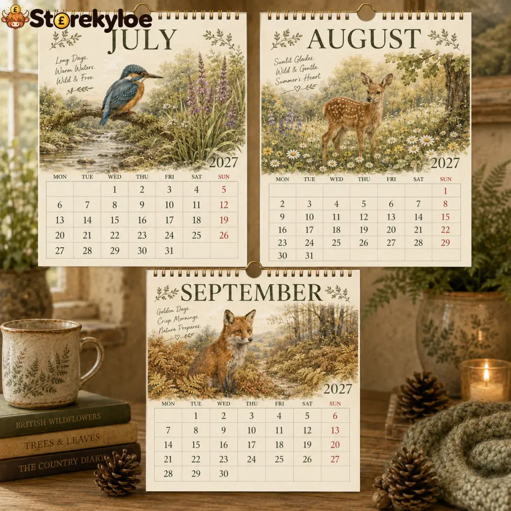 2027 British Woodland Calendar｜A4 Hanging Calendar