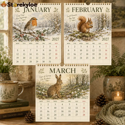 2027 British Woodland Calendar｜A4 Hanging Calendar