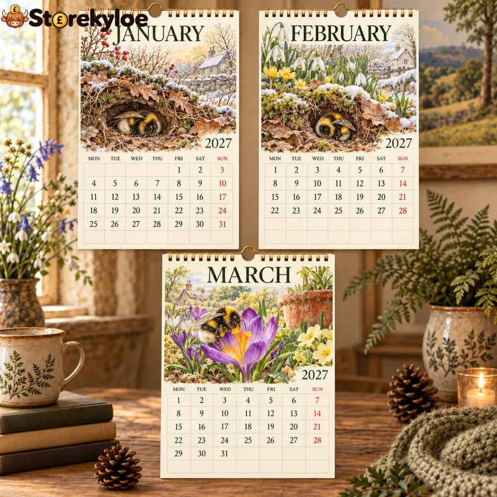 🐝 2027 Bumblebee Garden Desk Calendar - Bumblebee Garden