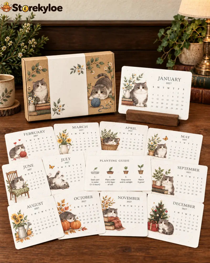 🐱 2027 · Cozy Cottage Cat Calendar - Cat