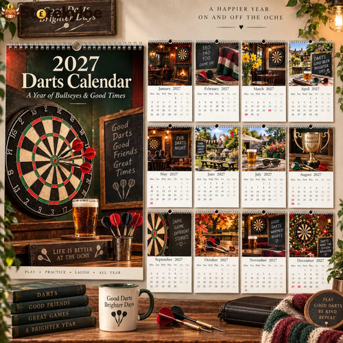 📅 2027 Darts Calendar - A4 Hanging Calendar