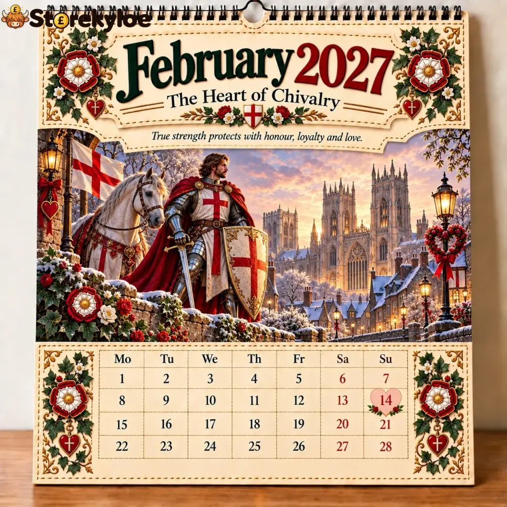 🗡️🐉 - 2027 England St George “faith Courage & Protection” Wall Calendar