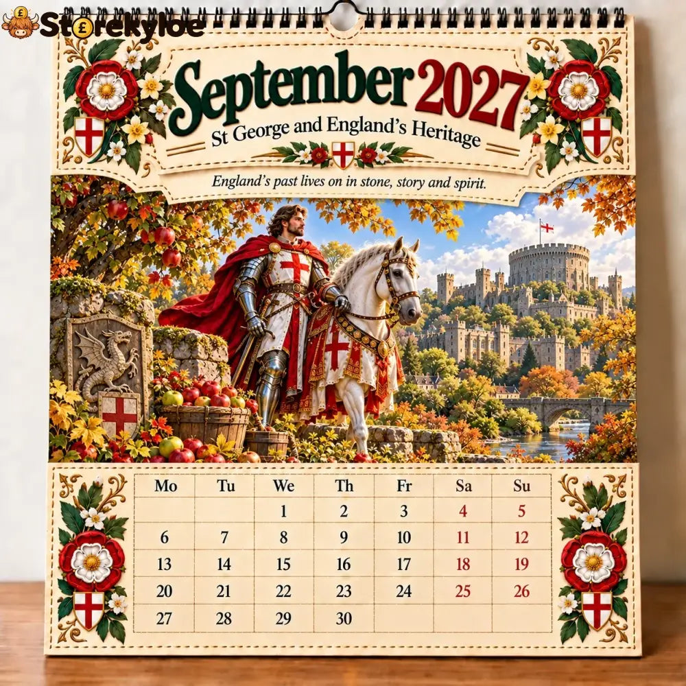 🗡️🐉 - 2027 England St George “faith Courage & Protection” Wall Calendar