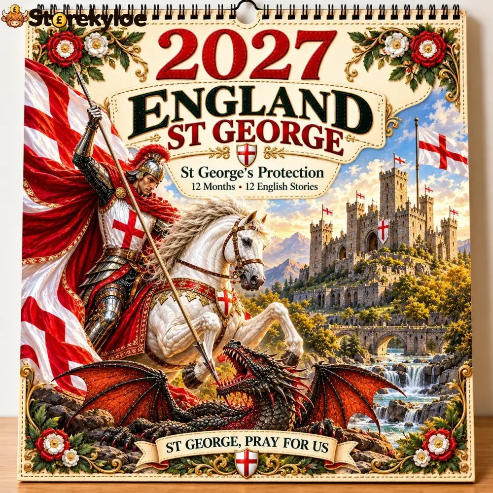 🗡️🐉 - 2027 England St George “faith Courage & Protection” Wall Calendar