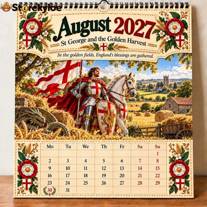 🗡️🐉 - 2027 England St George “faith Courage & Protection” Wall Calendar