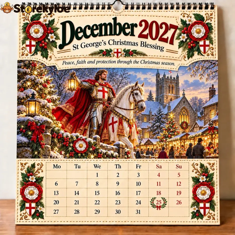 🗡️🐉 - 2027 England St George “faith Courage & Protection” Wall Calendar