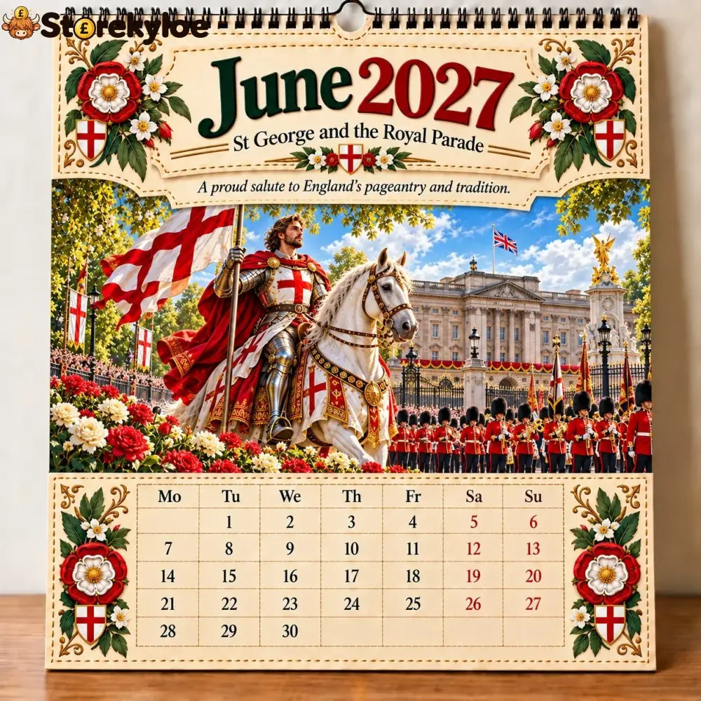 🗡️🐉 - 2027 England St George “faith Courage & Protection” Wall Calendar