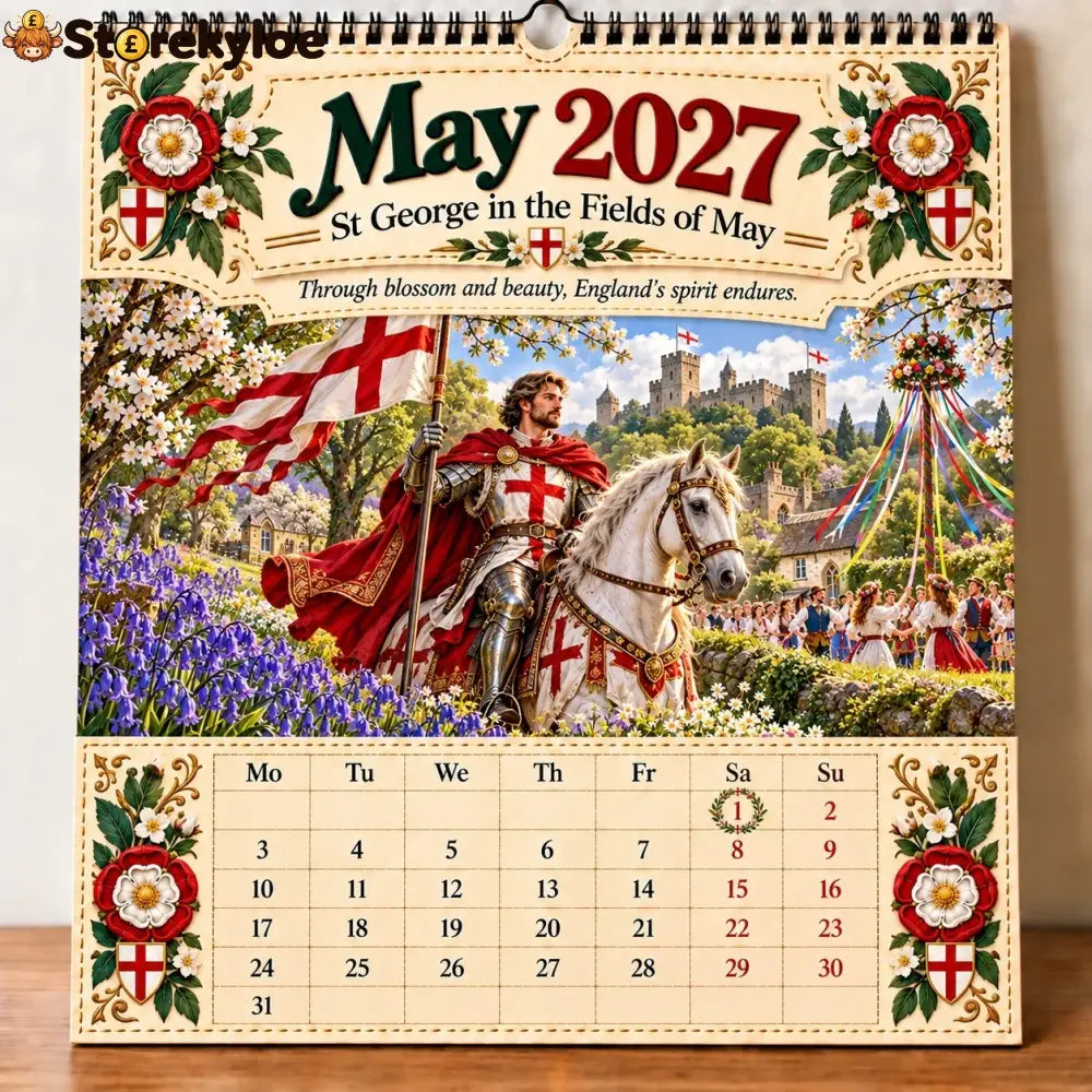🗡️🐉 - 2027 England St George “faith Courage & Protection” Wall Calendar