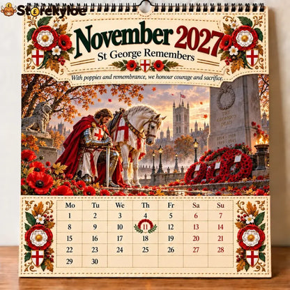 🗡️🐉 - 2027 England St George “faith Courage & Protection” Wall Calendar