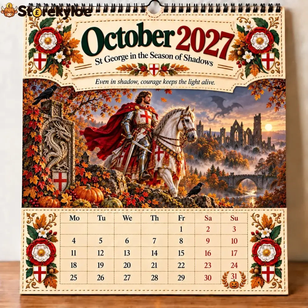 🗡️🐉 - 2027 England St George “faith Courage & Protection” Wall Calendar