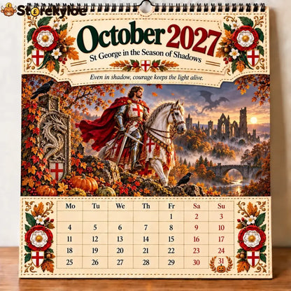 🗡️🐉 - 2027 England St George “faith Courage & Protection” Wall Calendar