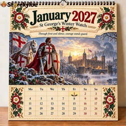 🗡️🐉 - 2027 England St George “faith Courage & Protection” Wall Calendar