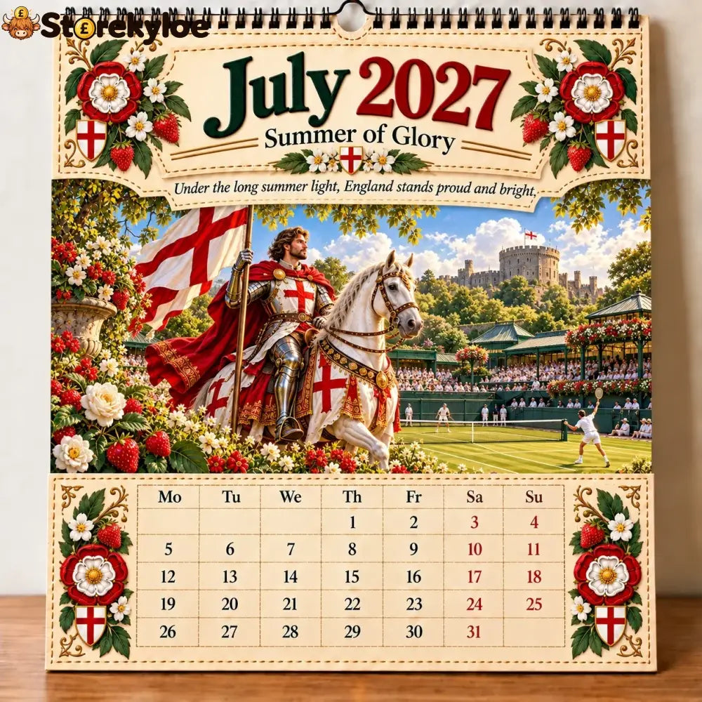 🗡️🐉 - 2027 England St George “faith Courage & Protection” Wall Calendar