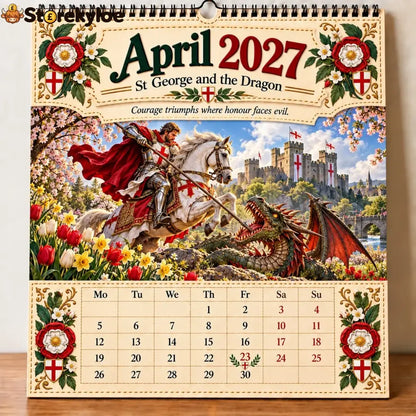 🗡️🐉 - 2027 England St George “faith Courage & Protection” Wall Calendar