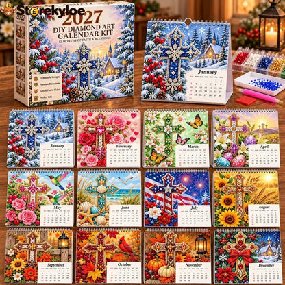 ✝️ 2027 Faith & Blessings Diamond Art Calendar – Create with Faith Shine All Year