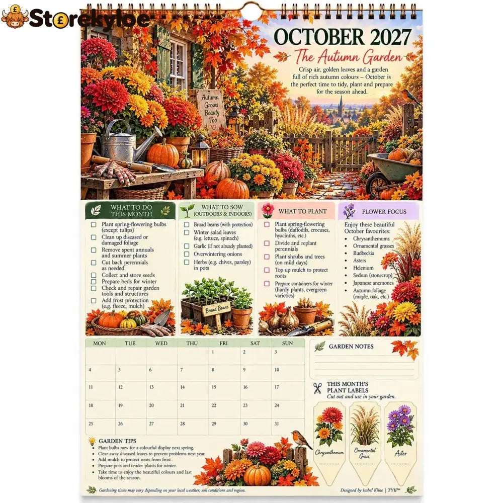 🌿2027 Four Seasons Gardening Calendar & Monthly Planner | Planting Guide Garden Tasks & Plant Labels🌱