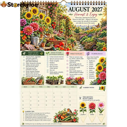 🌿2027 Four Seasons Gardening Calendar & Monthly Planner | Planting Guide Garden Tasks & Plant Labels🌱