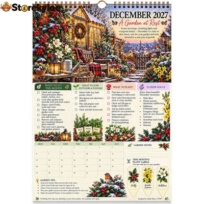 🌿2027 Four Seasons Gardening Calendar & Monthly Planner | Planting Guide Garden Tasks & Plant Labels🌱