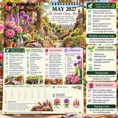 🌿2027 Four Seasons Gardening Calendar & Monthly Planner | Planting Guide Garden Tasks & Plant Labels🌱 - ✨Buy 2 (Save