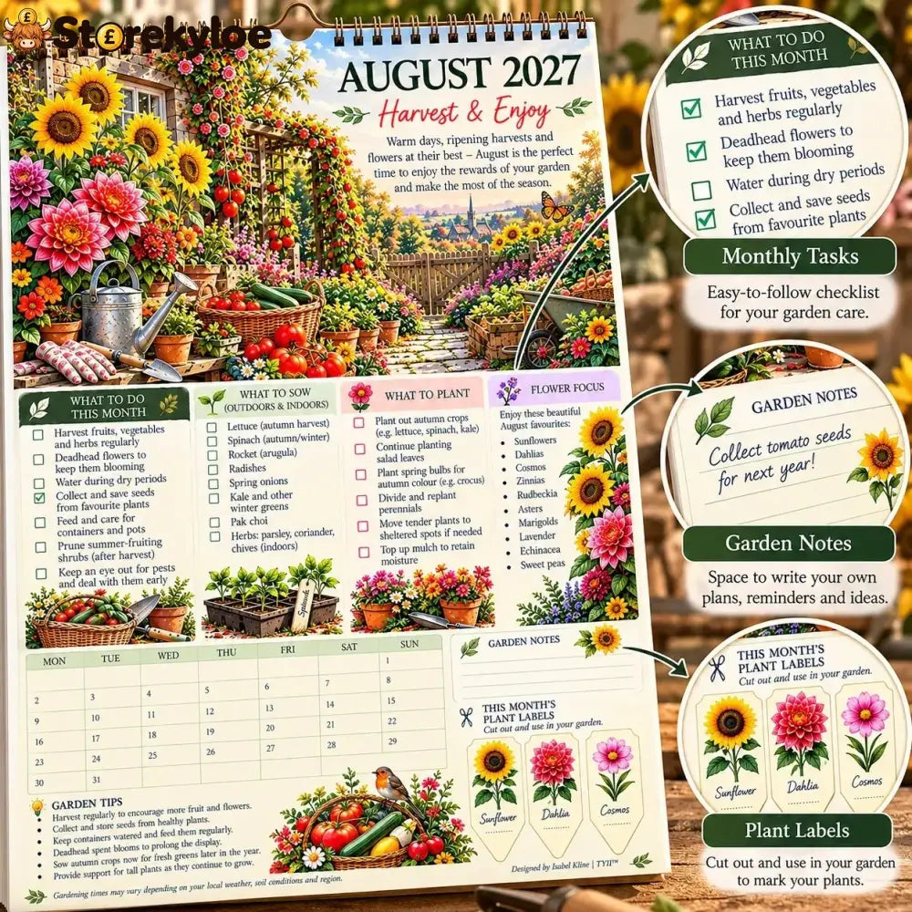 🌿2027 Four Seasons Gardening Calendar & Monthly Planner | Planting Guide Garden Tasks & Plant Labels🌱 - 🎁Buy 3 Get 1