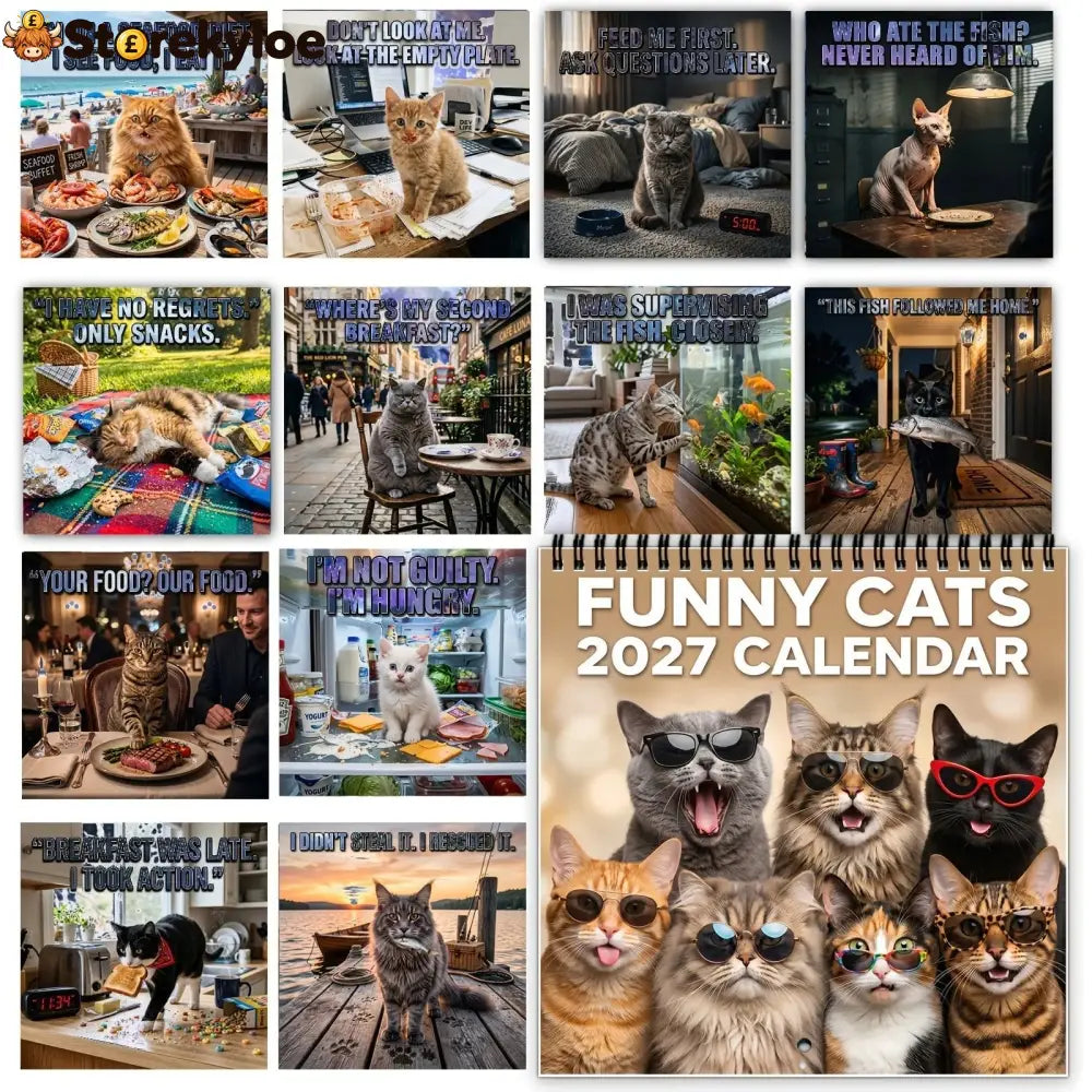 🐱 2027 Funny Cats Wall Calendar – Sassy Cats & Hilarious Quotes - All Collections
