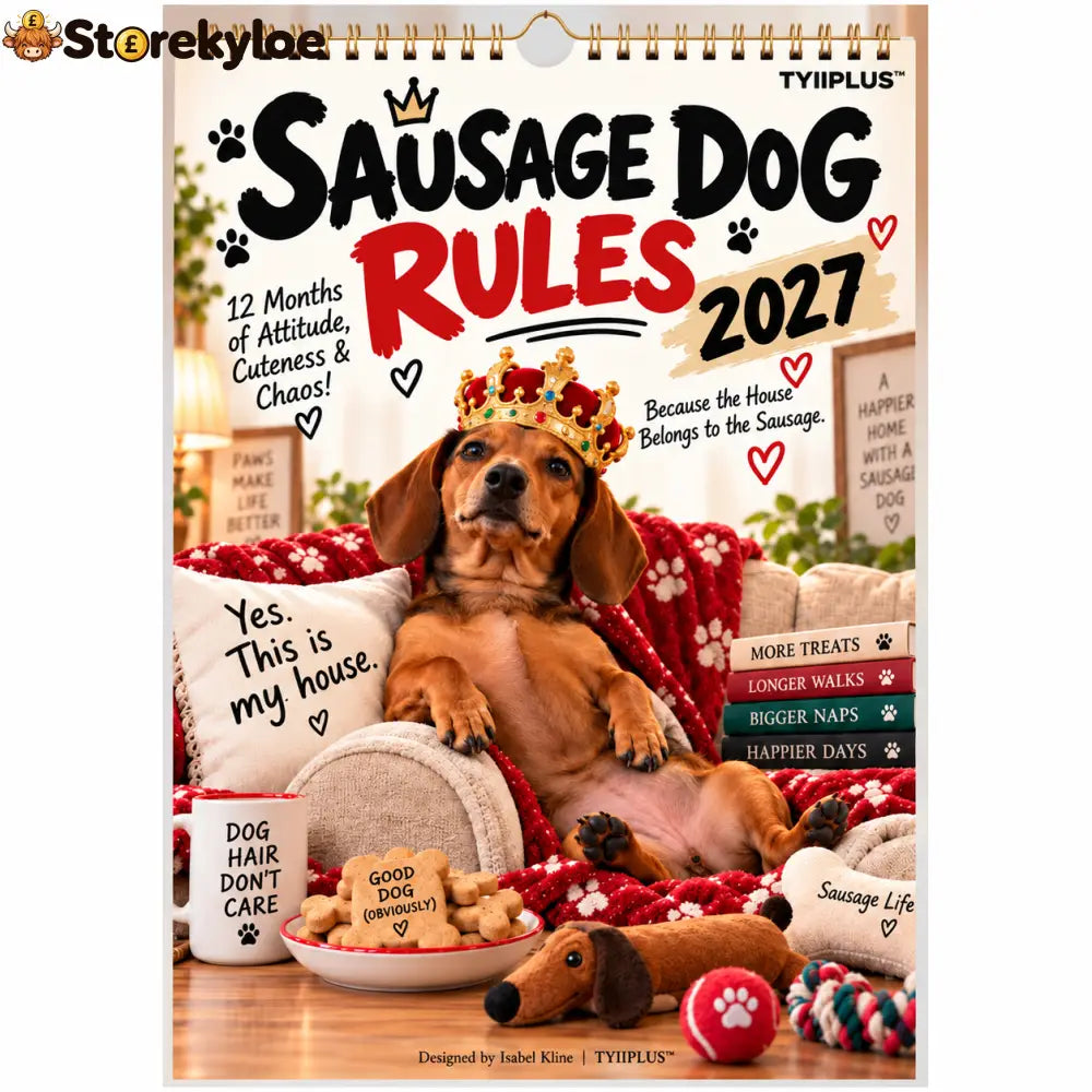 2027 Funny Dachshund Wall Calendar – Sarcastic Sausage Dog Calendar A4 Monthly Dog Lover Gift - 1 PC